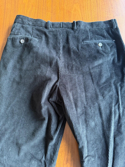 Lauren Ralph Lauren Black Pleated Corduroy Dress Pants - 34x30