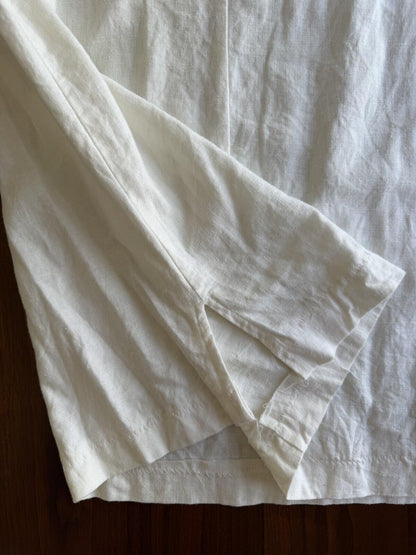 Vintage Requirements Women's Linen Blend Embroidered Dress White - Size S