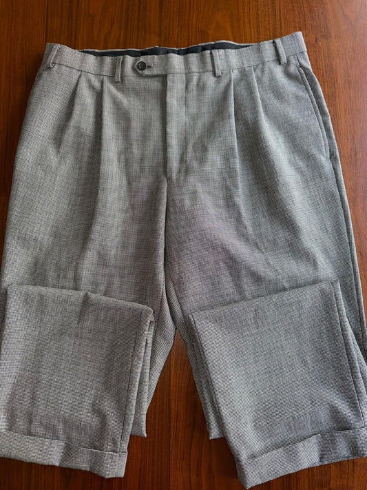 Lauren Ralph Lauren Men's Houndstooth Microcheck Wool Dress Pants - Size 36x32