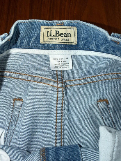 L.L.Bean Men's Comfort Waist Light Wash Denim Jeans - Size 34x30