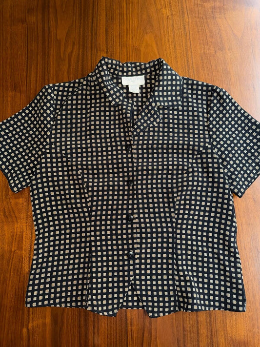 Vintage Casual Corner & Co. Women's Medallion Print Button-Up Blouse - Size 10