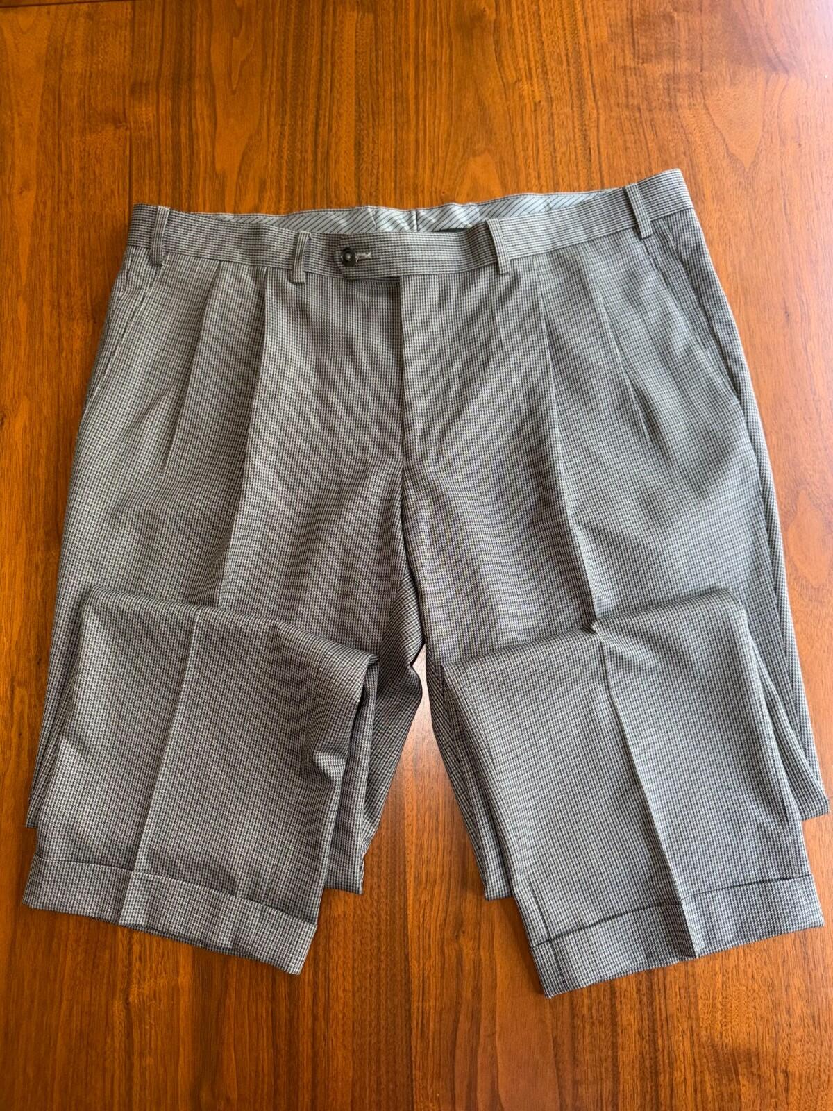 Lauren Ralph Lauren Micro Houndstooth Grey Dress Pants 38x29