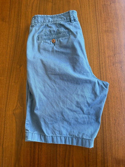 Tommy Bahama Relax Men's Blue Chino Cotton Flat Front Shorts Size 34