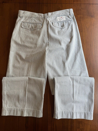 Lauren Jeans Co Women's Railroad Stripe Wide Leg Pants - Size 12