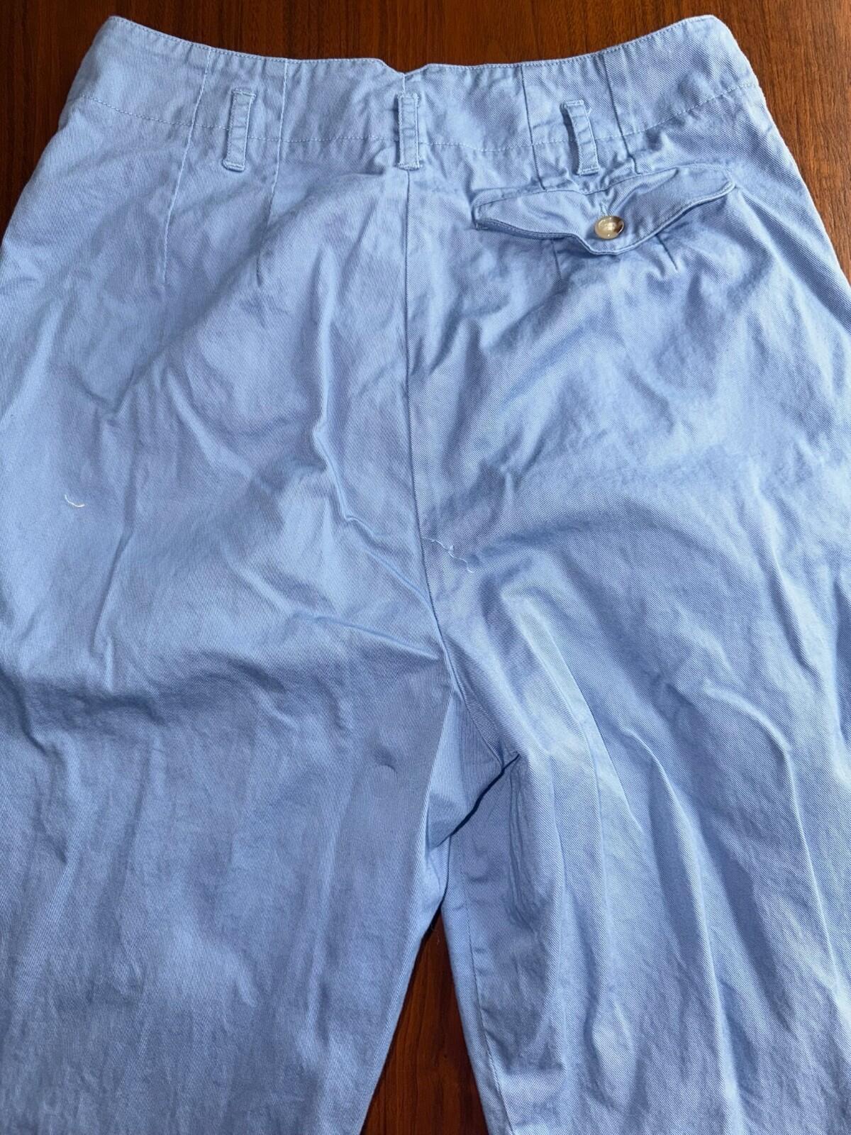 Intentions Women's Pleated Light Blue High-Waisted Pants - Size 12