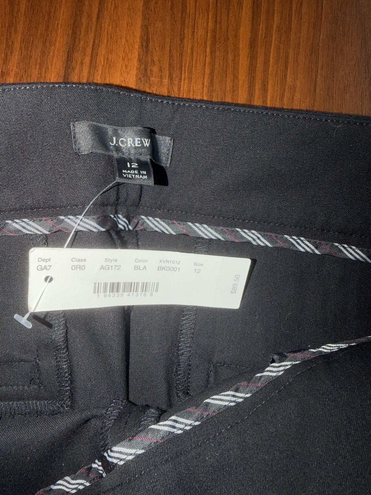 J.Crew Women's Remi Pant Black - Size 12