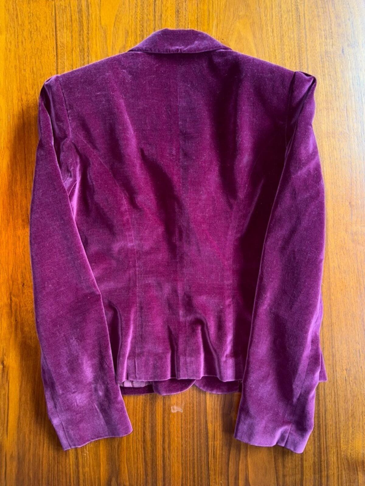 Vintage Charter Club Purple Cotton Velvet Blazer - Size 8