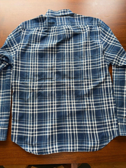 J.Crew Men's Classic Fit Indian Madras Blue/White Plaid - Size L
