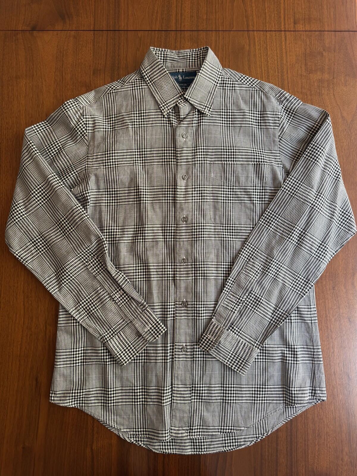 Ralph Lauren Men's Custom Fit Glen Plaid Button-Down - Size M