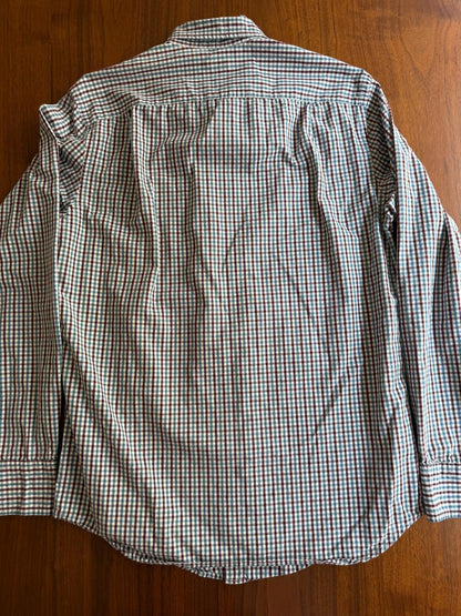 J.Crew Men's Small Button-Down Shirt Blue & Burgundy Multi-Check Plaid S