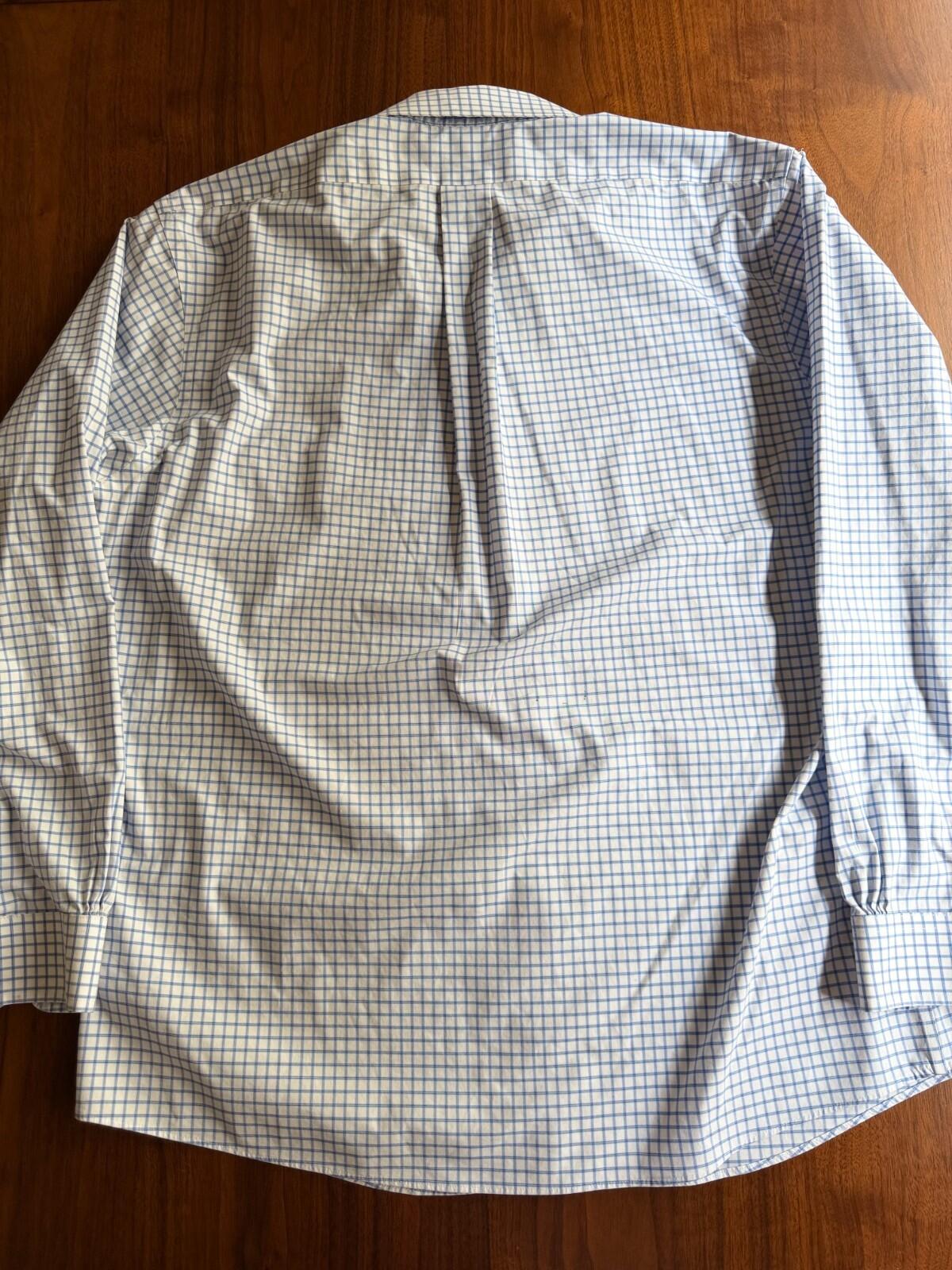 Brooks Brothers Regent Fit Non-Iron Stretch Dress Shirt Blue Check 16.5-34