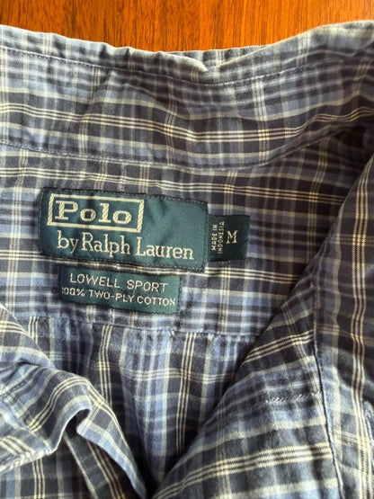 Polo Ralph Lauren Men's Lowell Blue Plaid Long Sleeve Button-Down - Size M