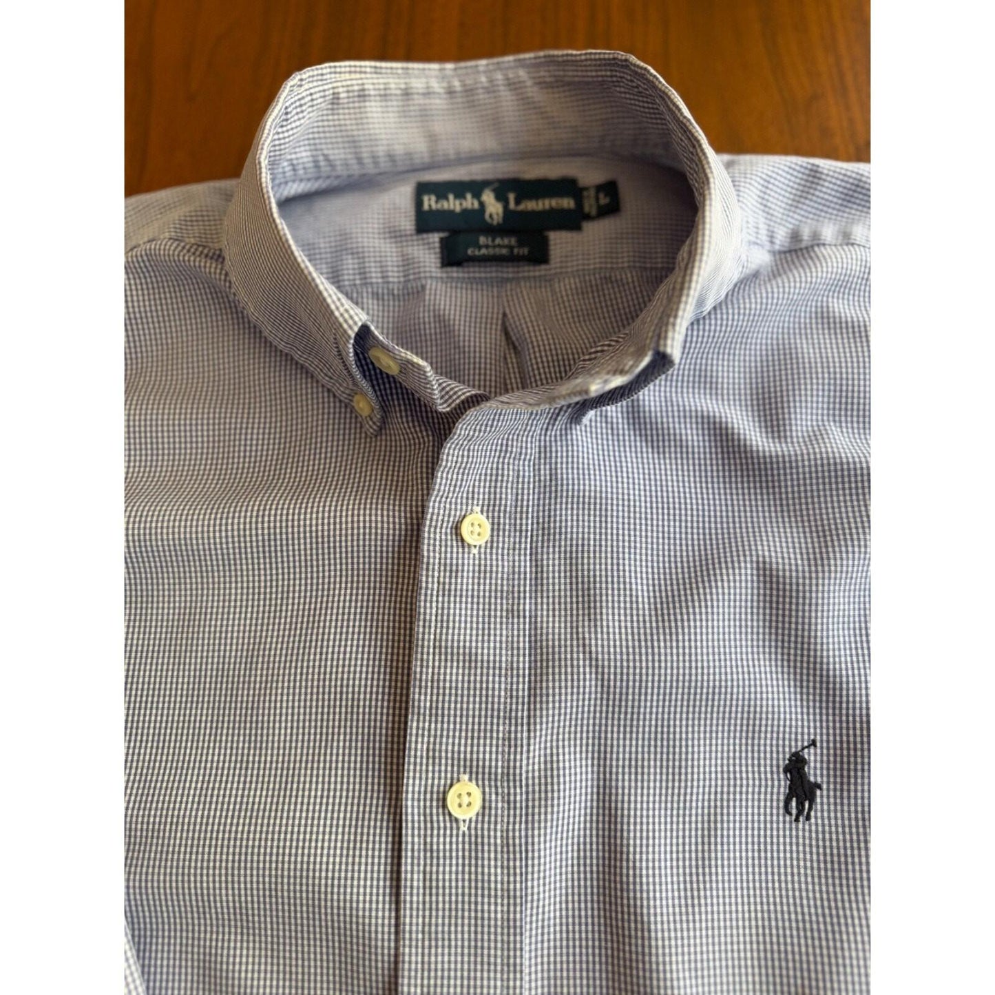 Polo Ralph Lauren Men's Blake Classic Blue Gingham Button-Down Shirt - Size L