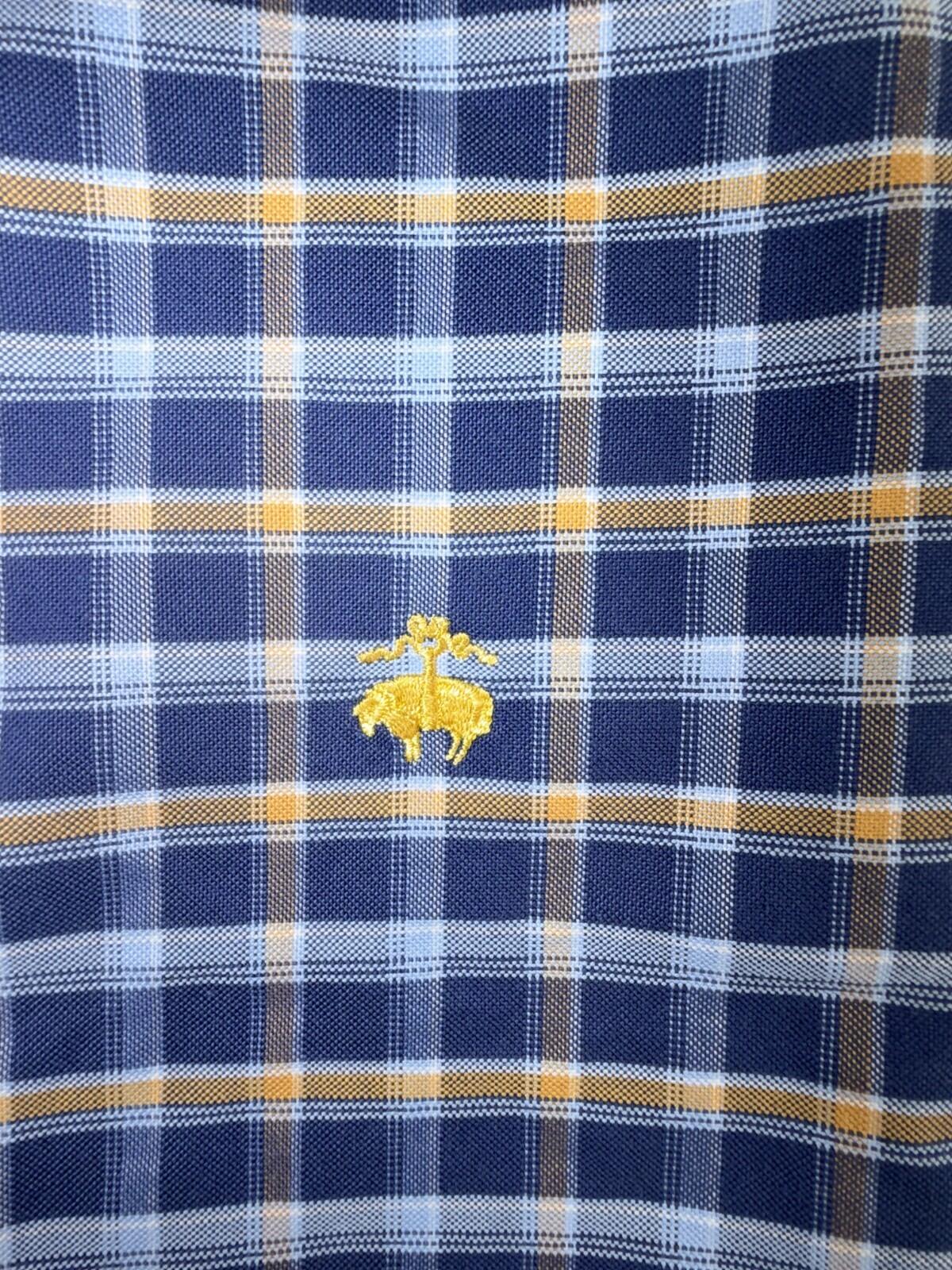 Brooks Brothers Men's Regular Fit Blue & Yellow Plaid Button-Down - Size XL