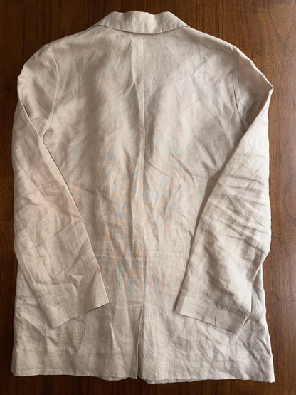 LIST Women's 100% Linen Beige Blazer - Size S
