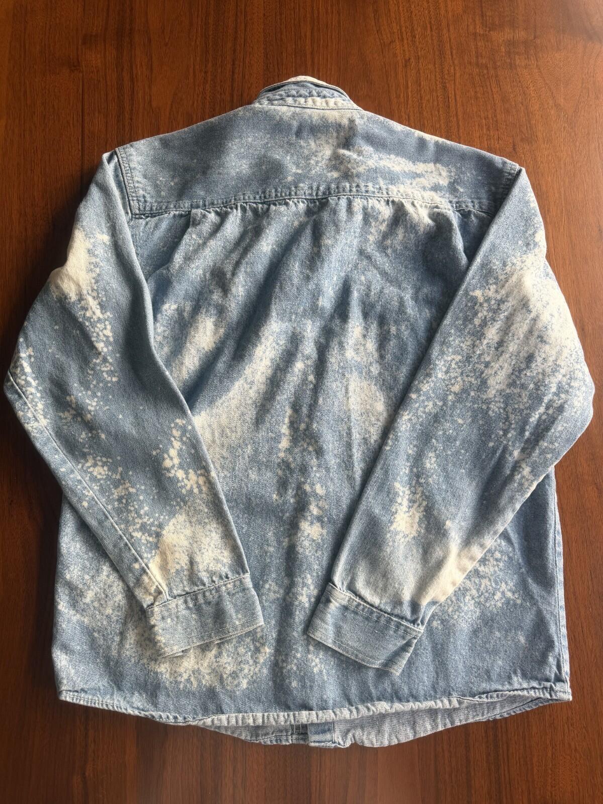 Arizona Jean Co. Bleached Acid Wash Denim Button Down Shirt - Youth L