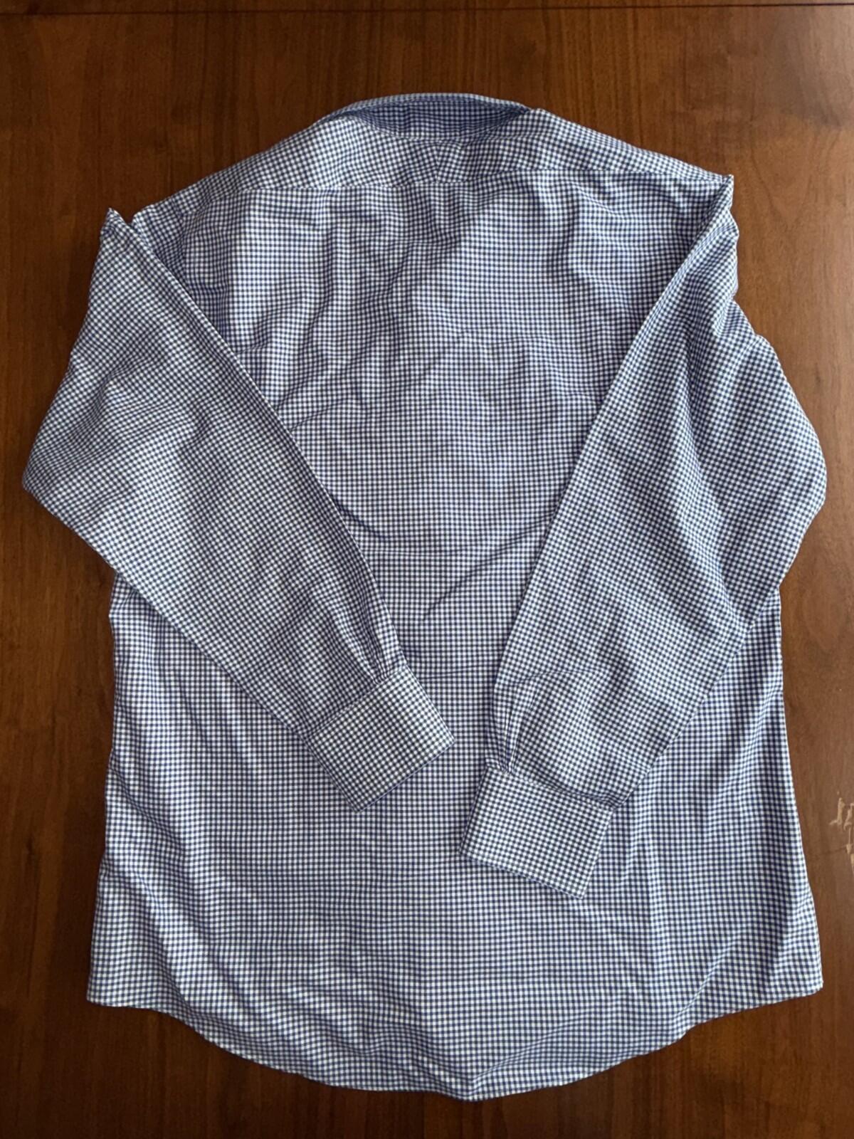 Brooks Brothers Regent Fit Blue Gingham Dress Shirt - Size 16.5-34