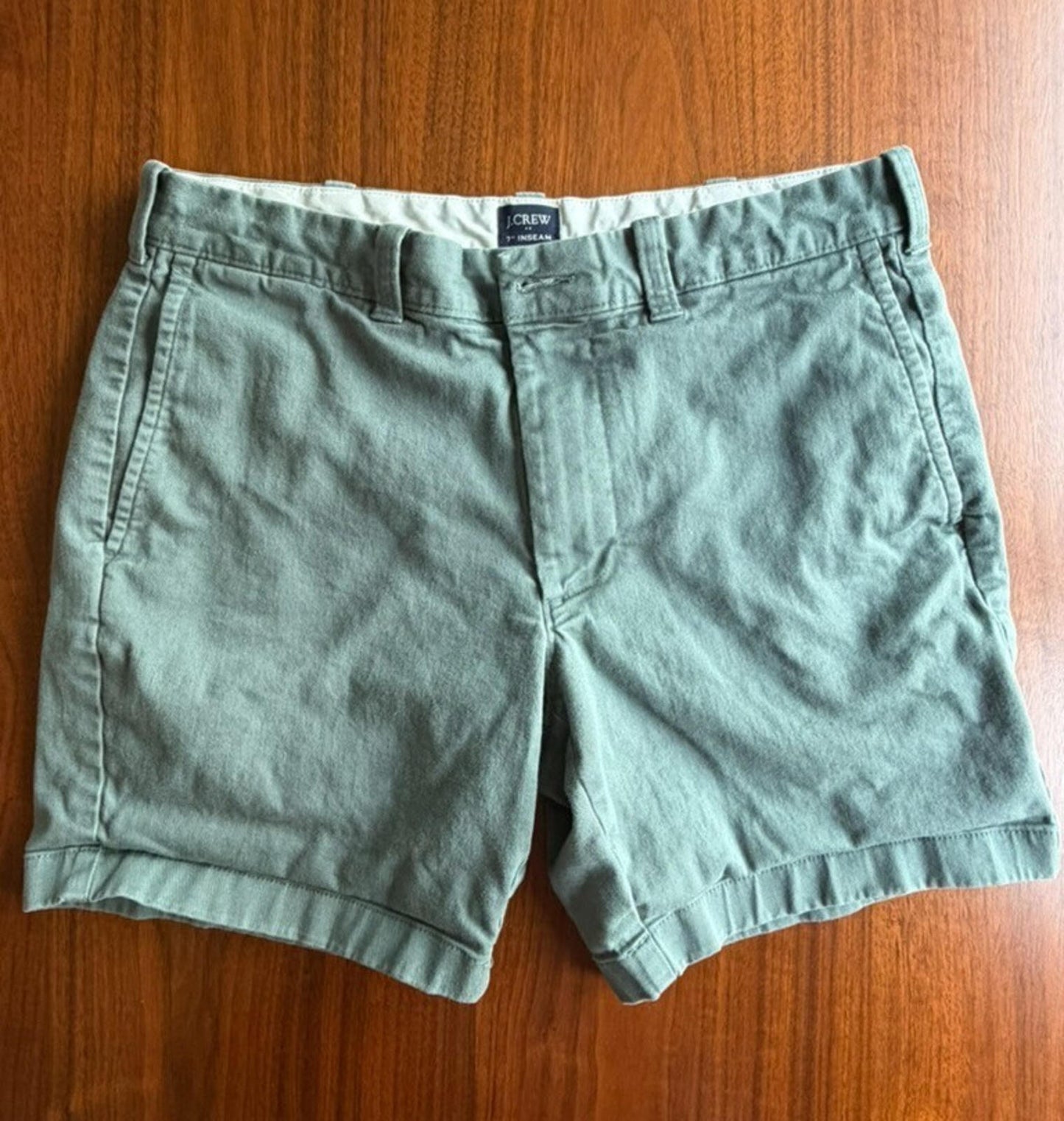 J.Crew Men's Flex Sage Green 7" Inseam Shorts - Size 31