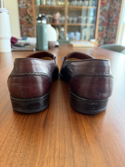 Johnston & Murphy Cellini Brown Leather Kiltie Tassel Loafers 10D Made in Italy