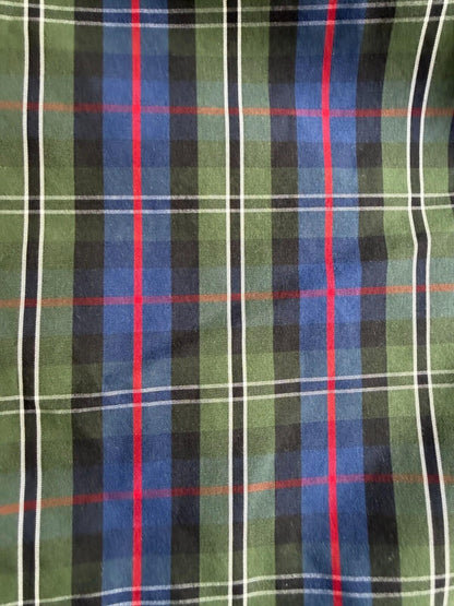 Lands' End No Iron Tailored Fit Plaid Dress Shirt 16-34 Green Navy Red Tartan