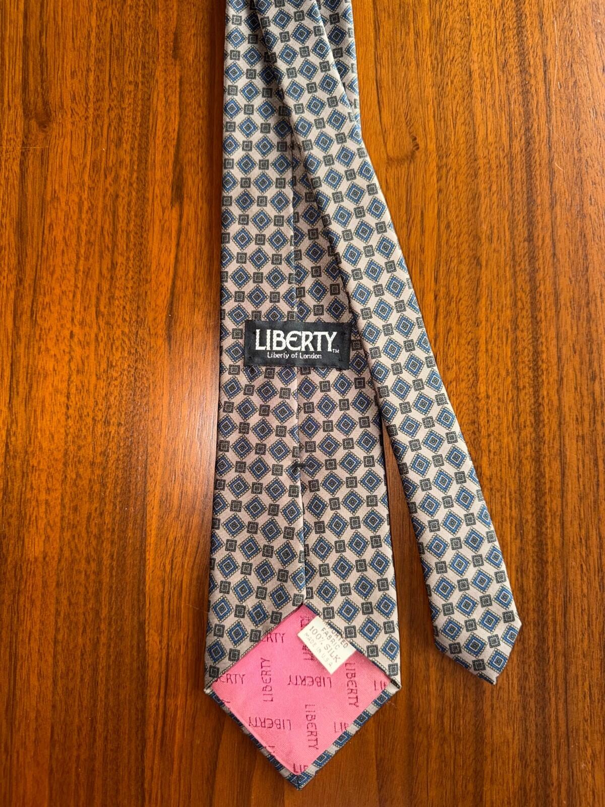Liberty of London Geometric Medallion Print 100% Silk Tie Made in USA