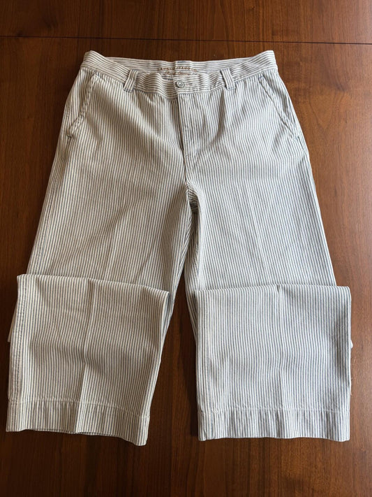 Lauren Jeans Co Women's Railroad Stripe Wide Leg Pants - Size 12