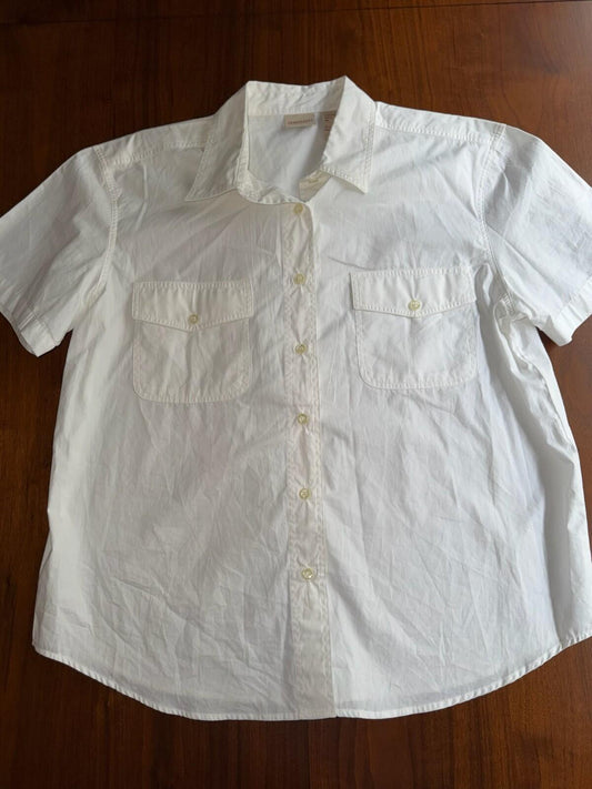 Crossroads Women's Button Up Work Shirt White - Size 1X