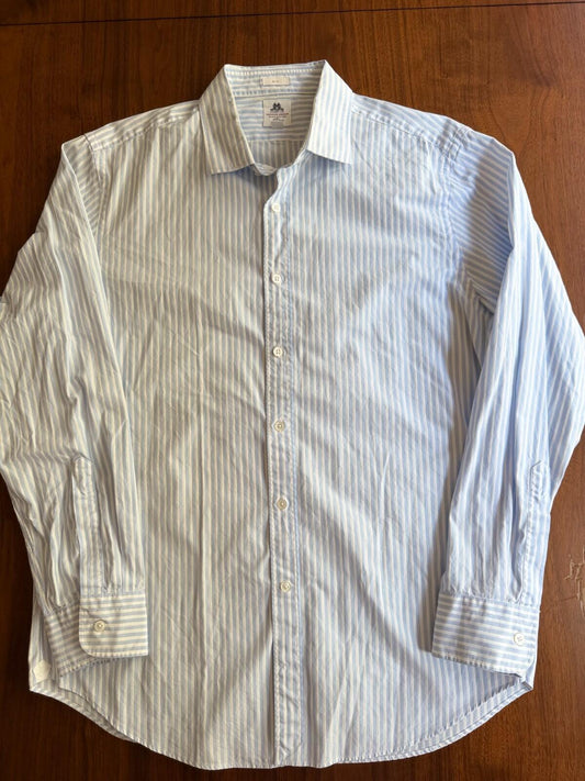 Thomas Mason for J.Crew Slim Fit LS Dress Shirt Blue & White Stripe - Size 17-35